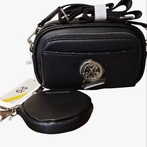 Christian Lacroix Black Camera Bag with Silver Accents
